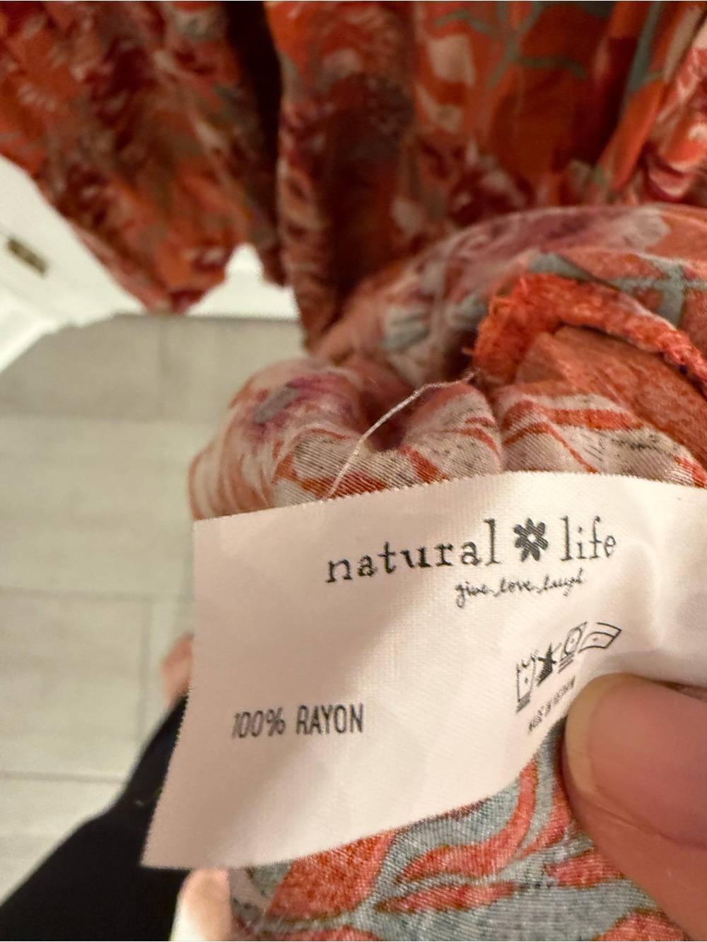 Natural Life Rebecca Midi Dress Orange Tropical Floral - Picture 6 of 7